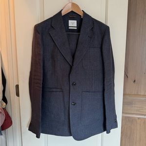 Billy Reid Charcoal Italian Linen Suit